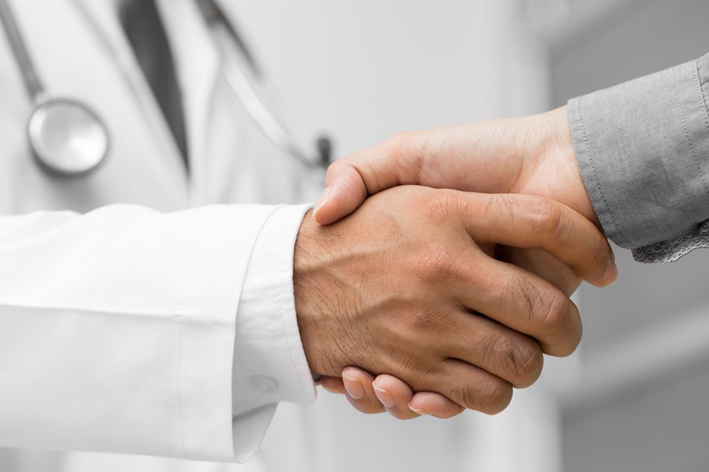 doctor/patient handshake